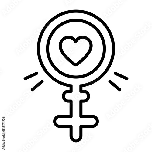 A linear style icon of venus symbol 