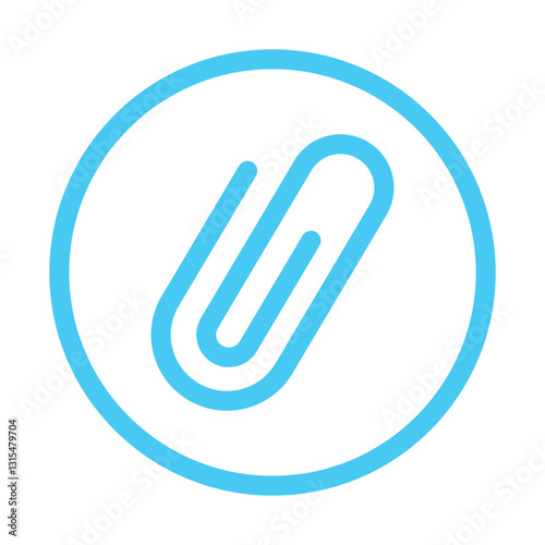 link icon, paperclip icon. attached link file icon, internet web page URL icon, attachment , document, office paper clip icon symbol. Color set. black, blue, white. Vector icons