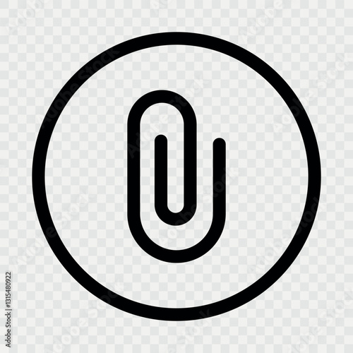 attached link file icon, attachment , document, office paper clip icon symbol - attach link sign button. color set. black, blue, white. vector icons. transparent backgroun