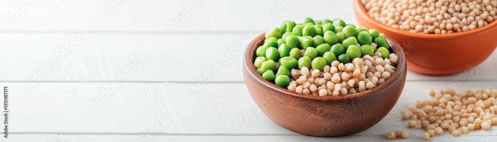 Homemade dog food mix with fresh turkey, peas, and organic brown rice Homemade dog food mix with fresh turkey, peas, and organic brown rice