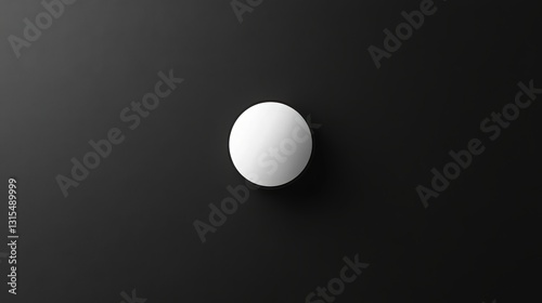 Minimalist composition featuring a luminous sphere on contrasting surface