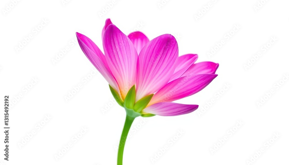 A single vibrant bloom, petals unfurled, isolated against a pure white backdrop, plant photography, blossom A single vibrant bloom, petals unfurled, isolated against a pure white backdrop, plant photography, blossom