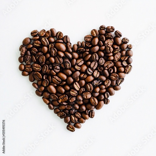 Clean and Artistic Heart Shape Created from Fresh Roasted Coffee Beans