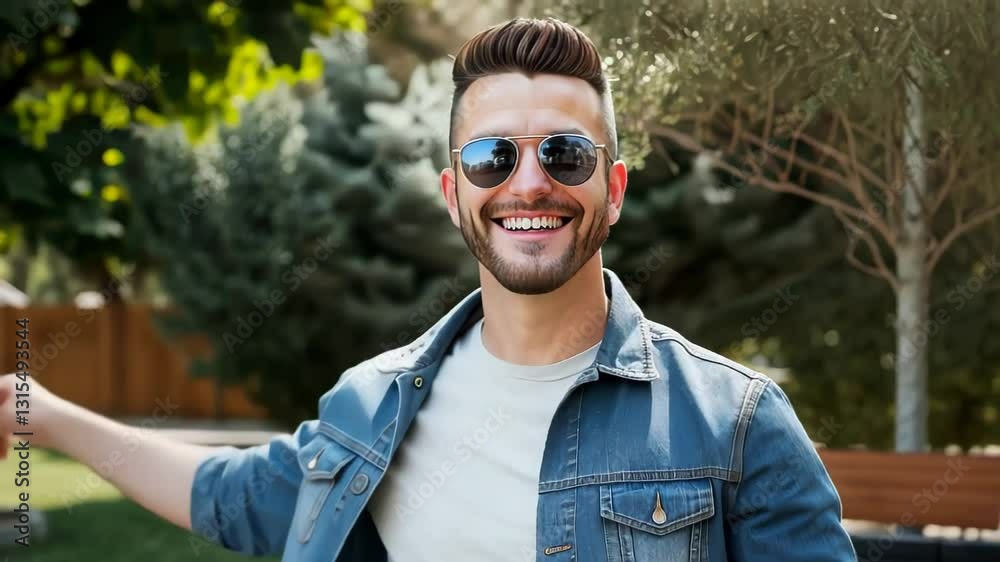 handsome man with sunglasses handsome man with sunglasses