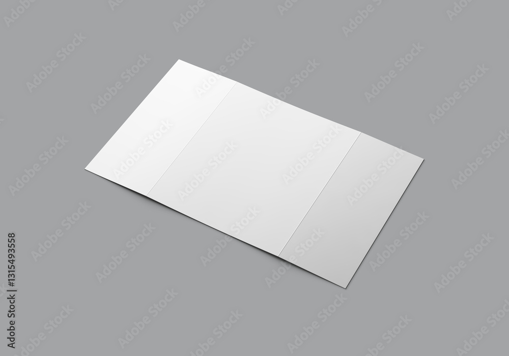 Blank Open Tri-Fold Brochure Mockup on Gray Background – Minimalist Design Blank Open Tri-Fold Brochure Mockup on Gray Background – Minimalist Design