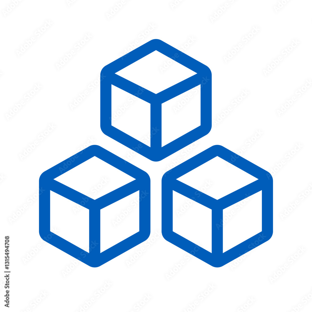 Three Vibrant Blue Cubes Symbolize Unity, Collaboration, And Strength, Forming A Powerful And Compact Logo Design With A Clean, Bold Outline Three Vibrant Blue Cubes Symbolize Unity, Collaboration, And Strength, Forming A Powerful And Compact Logo Design With A Clean, Bold Outline