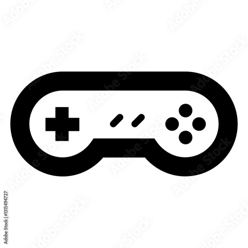 Game Controller Icon: Retro Console Symbol for Gaming, Fun, Interactive Play and Gamification