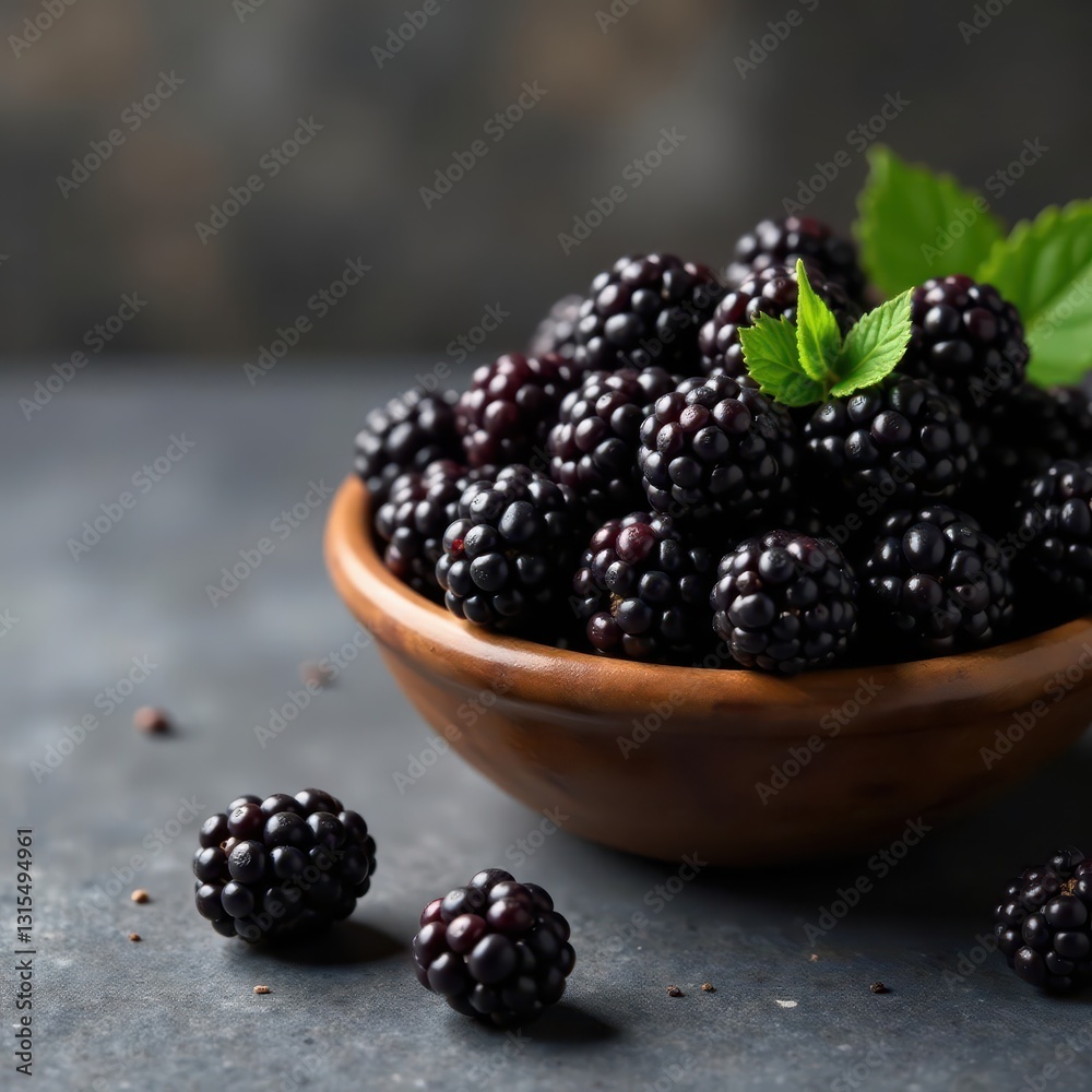 Luscious blackberries overflowing a rustic bowl, stone backdrop, vitamin c, overflowing bowl, stone Luscious blackberries overflowing a rustic bowl, stone backdrop, vitamin c, overflowing bowl, stone