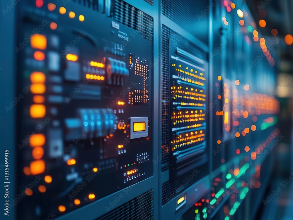 Fototapeta premium A SCADA system monitoring power generation and distribution in a smart energy grid, Industrial Control Systems, Essential and automated