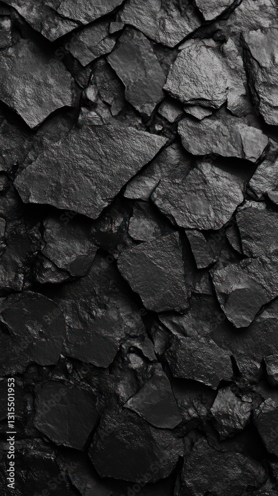 Close-up of textured black stone surface with varied shapes Close-up of textured black stone surface with varied shapes