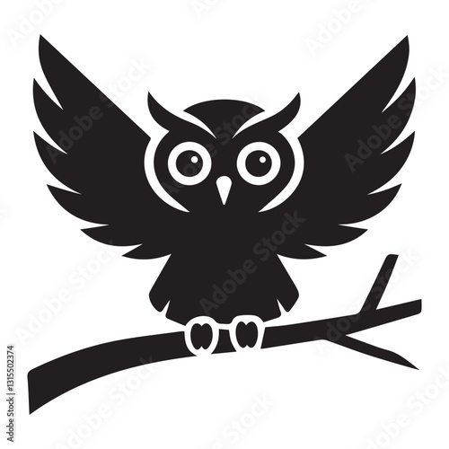 owl on white background