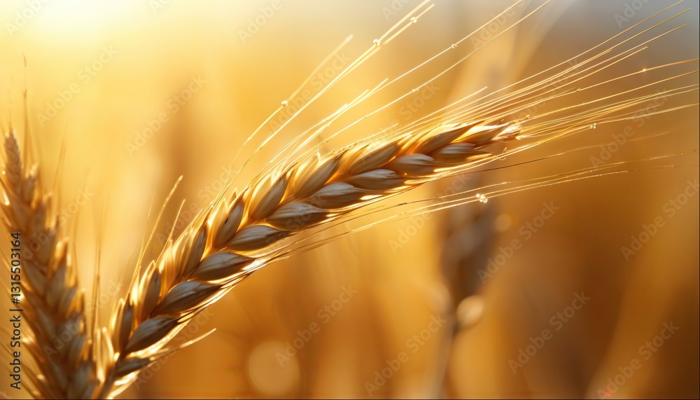 A golden ear of wheat, full of wheat grains A golden ear of wheat, full of wheat grains