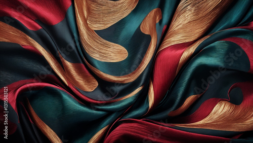 ドレープのある滑らかな布の背景素材　AI画像　ジェネレーティブAI