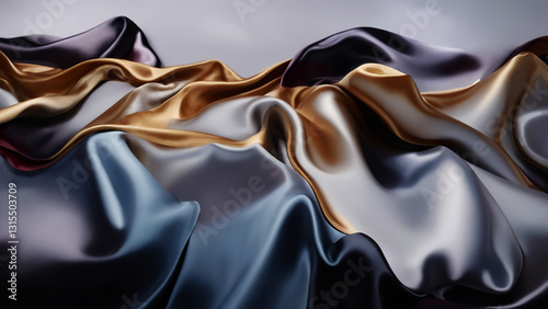 ドレープのある滑らかな布の背景素材　AI画像　ジェネレーティブAI