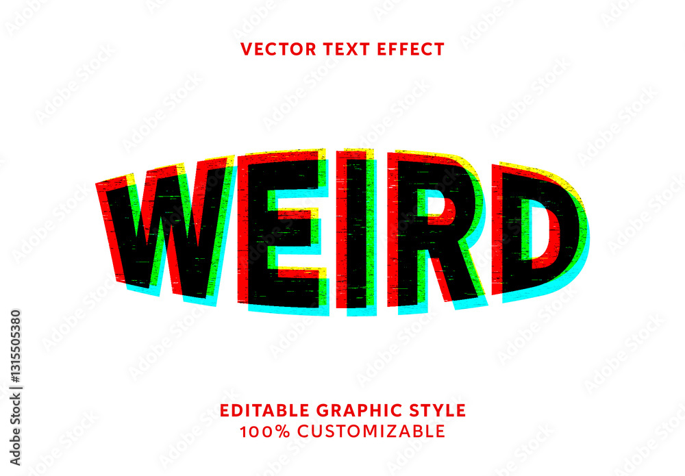 RGB Screen Digital Distorted Glitch Text Effect Stock Template | Adobe ...