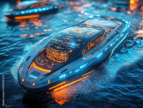 Engineers designing autonomous ships to transport goods across international waters, Autonomous Vehicles, Efficient and innovative