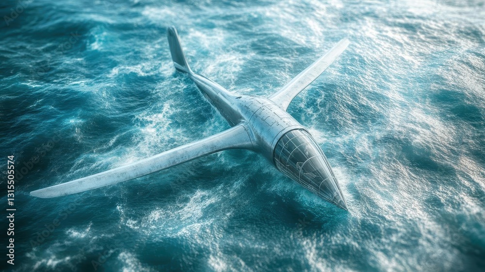 Obraz premium Engineers designing offshore wind turbines to capture powerful ocean winds, Renewable Energy, Ecofriendly and efficient