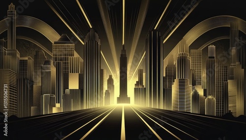 Art Deco Cityscape Horizon
