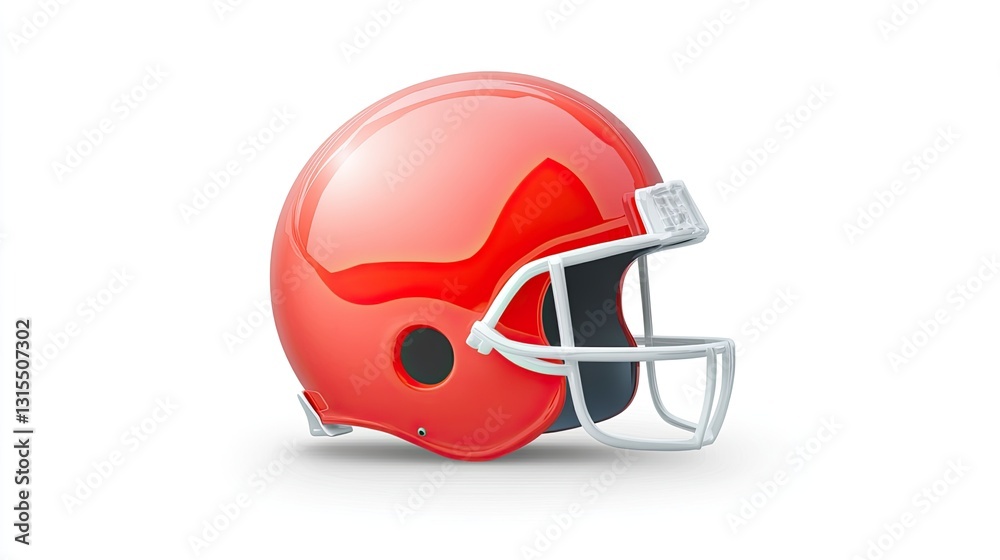 Fototapeta premium Red Football Helmet, Studio Shot