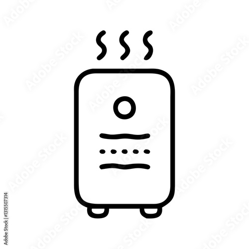 Air purifier icon emitting clean air, health and wellness concept