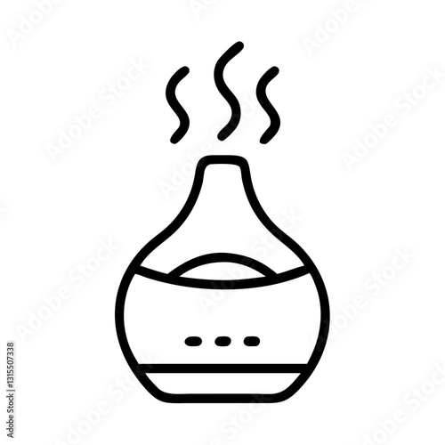 Aroma diffuser icon releasing soothing scents, relaxation concept