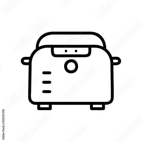Bread maker icon, minimalist design, black and white colors