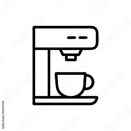 Capsule coffee machine icon brewing cup, modern kitchen appliance concept