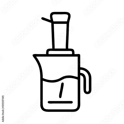 Cold-press juicer icon in minimalist style, health concept