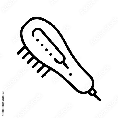 Electric hair straightening brush icon for sleek hairstyle concept