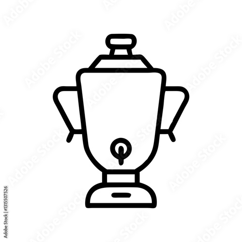Electric samovar icon representing warmth, hospitality concept