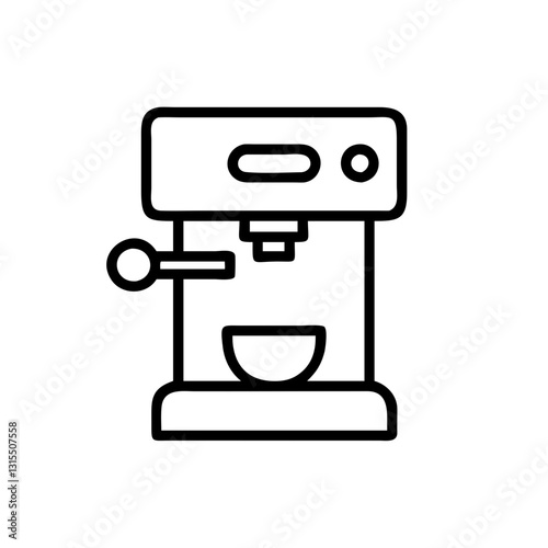 Espresso machine icon making coffee, modern kitchen concept