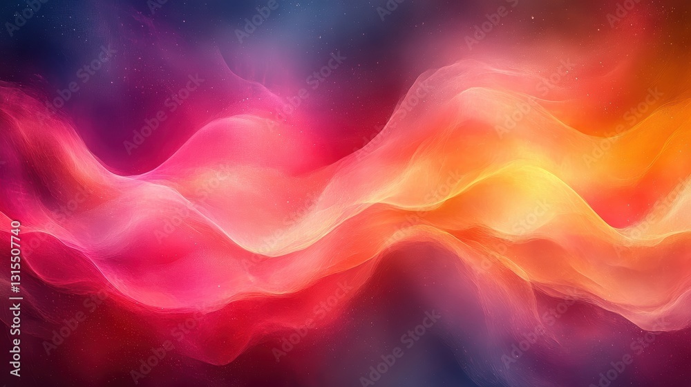 Obraz premium Abstract colorful waves of light blending in a cosmic background