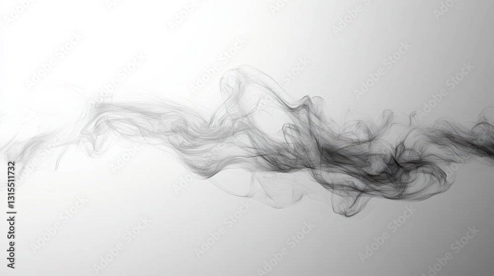 Abstract wisps of ethereal gray smoke, creating a dynamic flowing pattern Abstract wisps of ethereal gray smoke, creating a dynamic flowing pattern