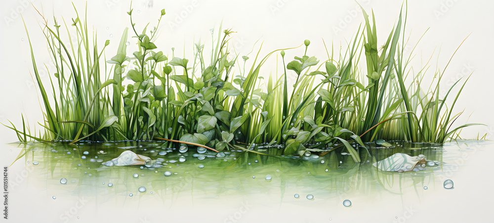 custom made wallpaper toronto digitalMelted grass art, ai generative