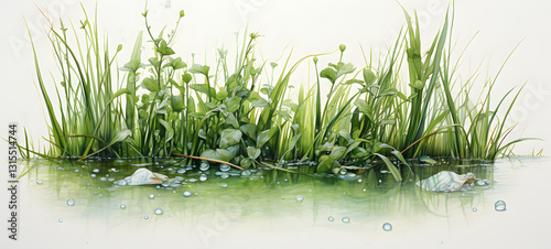 Wallpaper Mural Melted grass art, ai generative Torontodigital.ca