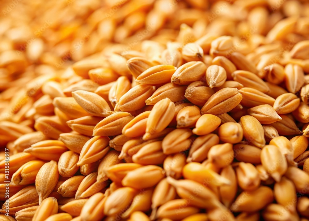 Macro Shot of Golden Wheat Grains After Harvest, Close-up Detail of Ripe Wheat Macro Shot of Golden Wheat Grains After Harvest, Close-up Detail of Ripe Wheat