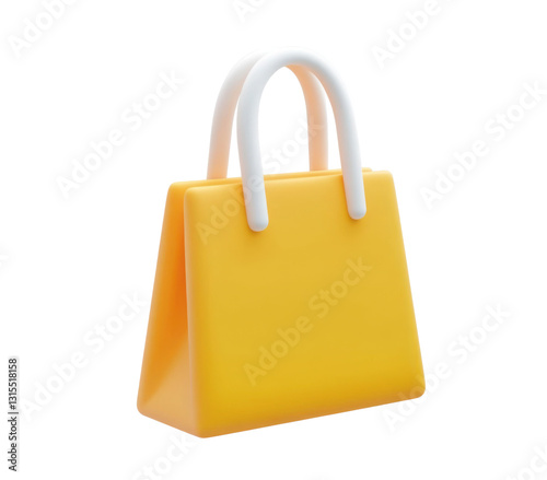 Yellow Shopping Bag icon 3d illustration 
