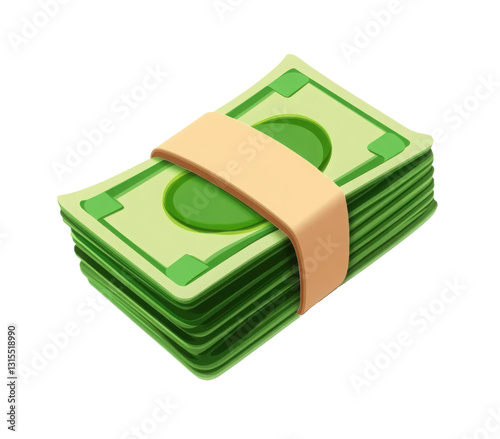 Money cash finance icon 3d illustration 

