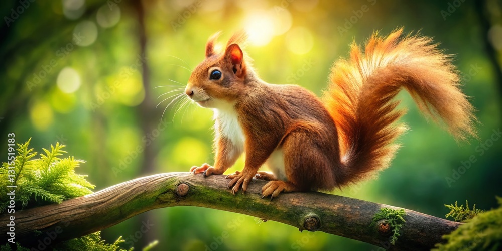 Majestic Squirrel in London Park - Drone Aerial View Majestic Squirrel in London Park - Drone Aerial View