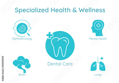  Specialized Healthcare – Advanced Medical Fields for Patient Wellness icons set.