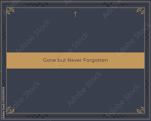 Funeral Invitation Card Illustration with Placeholder for Text
