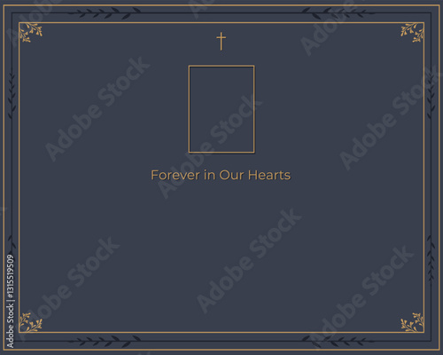 Forever in Our Hearts: Memorial Card Illustration with Blank Space for Text