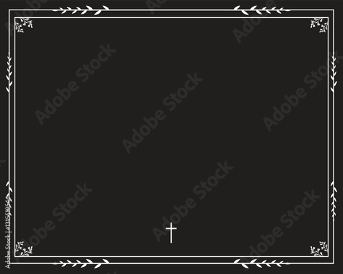 Invitation to funeral with Text space and white frame