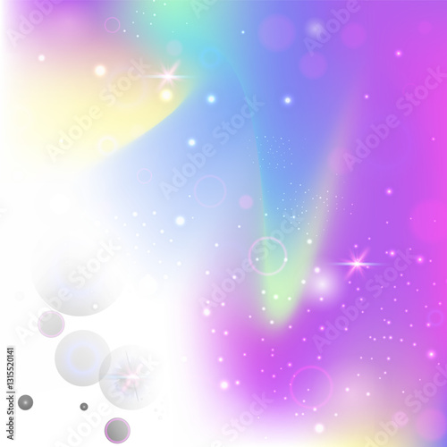 Magic Gradient. Pink Kawaii Invitation. Unicorn Pattern. Iridescent Blurred Effect. Purple Abstract Hologram. Blue Colorful Background. Fairy Texture. Dream Magic Gradient.