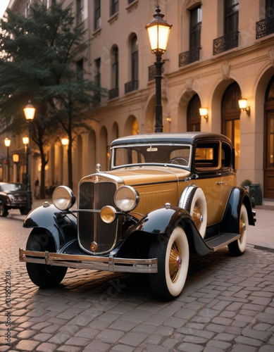 vintage car with flowers
