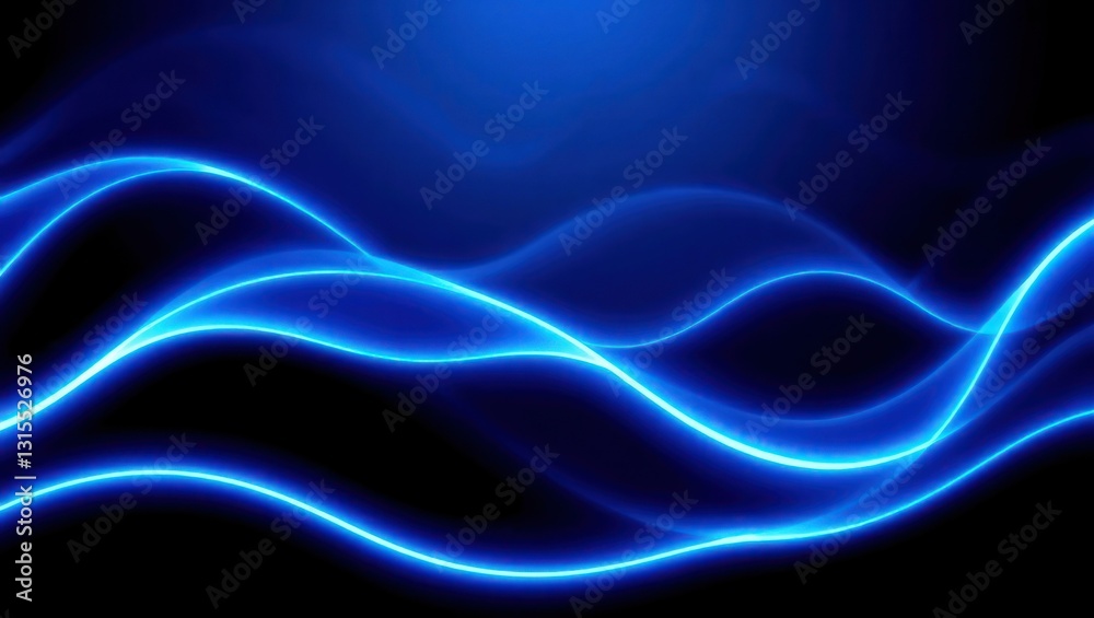Abstract Blue Waves on Dark Background (2) Abstract Blue Waves on Dark Background (2)