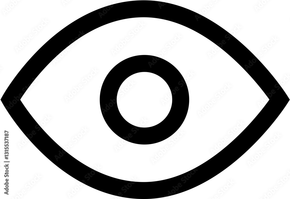 The Watchful Eye, A Bold Graphic Symbol Of Vigilance And Awareness, Rendered In Stark Black Lines Against A Pure White Background The Watchful Eye, A Bold Graphic Symbol Of Vigilance And Awareness, Rendered In Stark Black Lines Against A Pure White Background