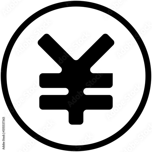 The Bold Yen Symbol, A Powerful Image Of Japanese Financial Strength, Stands Proudly Within A Simple, Clean Circular Frame