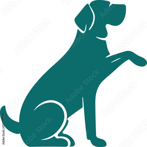 Dog logotype vet symbol hand up animal puppy illustration vector design