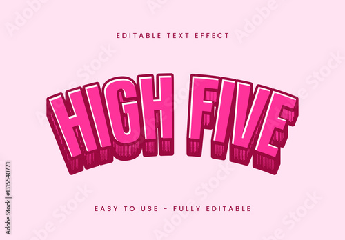 Pink Red Bold 3D Extruded Layered Glossy Text Effect